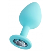 Мятная анальная втулка Brilliant с прозрачным кристаллом - 8 см. - ToyFa - купить с доставкой в Грозном