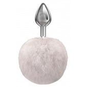 Серебристая анальная пробка с белым пушистым хвостиком Twinkle - Lola Games - купить с доставкой в Грозном