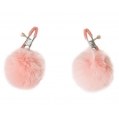 Зажимы на соски Angelic с розовыми меховыми шариками - Lola Games - купить с доставкой в Грозном