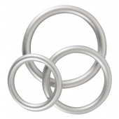 Набор из 3 эрекционных колец под металл Metallic Silicone Cock Ring Set - Orion - в Грозном купить с доставкой