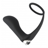 Черное эрекционное кольцо с анальной вибропробкой Vibrating Ring   Plug - Orion - в Грозном купить с доставкой