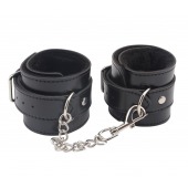 Черные оковы на ноги Obey Me Leather Ankle Cuffs - Chisa - купить с доставкой в Грозном