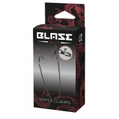 Черные зажимы на соски на цепочке BLAZE DELUXE NIPPLE CLAMPS - Dream Toys - купить с доставкой в Грозном