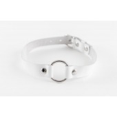 Белый чокер из натуральной кожи - БДСМ Арсенал - купить с доставкой в Грозном