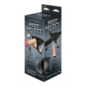 Черный пояс для женщин BEST SELECT с 3 насадками - LOVETOY (А-Полимер) - купить с доставкой в Грозном