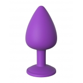 Фиолетовая анальная пробка со стразом Her Little Gem Large Plug - 9,5 см. - Pipedream - купить с доставкой в Грозном