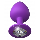 Фиолетовая анальная пробка со стразом Her Little Gem Large Plug - 9,5 см. - Pipedream - купить с доставкой в Грозном