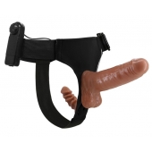 Страпон с вагинальной пробкой и вибрацией Ultra Passionate Harness - 16 см. - Baile - купить с доставкой в Грозном