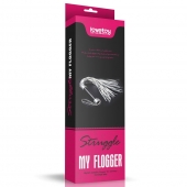 Серебристая плетка Struggle My Flogger с черной ручкой - 45 см. - Lovetoy - купить с доставкой в Грозном