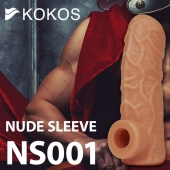 Телесная открытая насадка-реалистик с подхватом мошонки Nude Sleeve L - 14 см. - KOKOS - в Грозном купить с доставкой