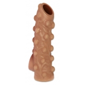 Телесная насадка с бугорками и открытой головкой Nude Sleeve M - 12 см. - KOKOS - в Грозном купить с доставкой