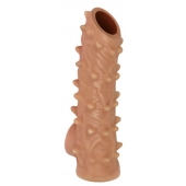 Телесная насадка с шипами и открытой головкой Nude Sleeve L - 14 см. - KOKOS - в Грозном купить с доставкой