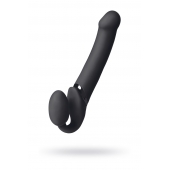 Черный безремневой вибрострапон Vibrating Bendable Strap-On L - Strap-on-me - купить с доставкой в Грозном