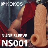 Телесная открытая насадка-реалистик с подхватом мошонки Nude Sleeve S - 10 см. - KOKOS - в Грозном купить с доставкой