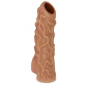 Телесная насадка с венками и открытой головкой Nude Sleeve S - 10 см. - KOKOS - в Грозном купить с доставкой