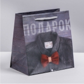 Ламинированный квадратный пакет «Мужской стиль» - 14 х 14 х 9 см. - Сима-Ленд - купить с доставкой в Грозном