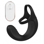 Черный анальный стимулятор с эрекционными кольцами Remote Couple Teaser - Dream Toys - в Грозном купить с доставкой
