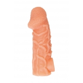 Телесная закрытая насадка с венками Cock Sleeve Size L - 17,6 см. - KOKOS - в Грозном купить с доставкой