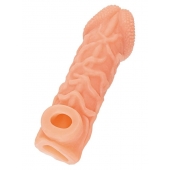 Телесная закрытая насадка с венками Cock Sleeve Size L - 17,6 см. - KOKOS - в Грозном купить с доставкой