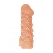 Телесная закрытая насадка с пучками шишечек Cock Sleeve Size S - 13,8 см. - KOKOS - в Грозном купить с доставкой