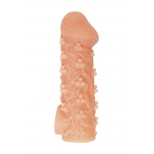 Телесная закрытая насадка с пучками шишечек Cock Sleeve Size M - 15,6 см. - KOKOS - в Грозном купить с доставкой