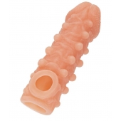 Телесная закрытая насадка с шариками Cock Sleeve Size M - 15,6 см. - KOKOS - в Грозном купить с доставкой
