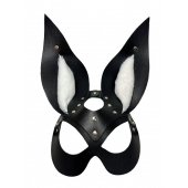 Черная маска зайки с белым мехом на ушках Miss Bunny - БДСМ Арсенал - купить с доставкой в Грозном