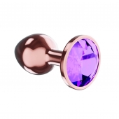 Пробка цвета розового золота с фиолетовым кристаллом Diamond Amethyst Shine L - 8,3 см. - Lola Games - купить с доставкой в Грозном