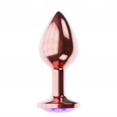 Пробка цвета розового золота с фиолетовым кристаллом Diamond Amethyst Shine L - 8,3 см. - Lola Games - купить с доставкой в Грозном