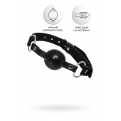 Черный кляп-шар на кожаных ремешках Anonymo - ToyFa - купить с доставкой в Грозном