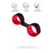 Красно-черные велюровые наручники Anonymo - ToyFa - купить с доставкой в Грозном