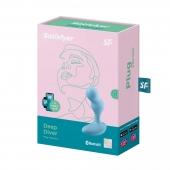 Голубой анальный вибростимулятор Deep Driver - 11,2 см. - Satisfyer - в Грозном купить с доставкой