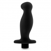 Черный анальный вибромассажёр Silicone Vibrating Prostate Massager 02 - 10,8 см. - Blush Novelties - в Грозном купить с доставкой