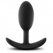 Черная анальная пробка Silicone Vibra Slim Plug Medium - 10,2 см. - Blush Novelties