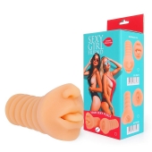 Телесный мастурбатор-ротик с высунутым язычком - Bior toys - в Грозном купить с доставкой