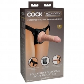 Страпон с телесной насадкой на присоске Beginner s Silicone Body Dock Kit - 14 см. - Pipedream - купить с доставкой в Грозном