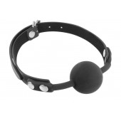 Черный силиконовый кляп-шарик на ремешках - Fetish Tentation - купить с доставкой в Грозном