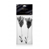 Зажимы для сосков с черными перьями Sweet Caress Feather Nipple Clumps - Sweet Caress - купить с доставкой в Грозном