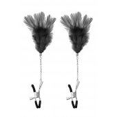 Зажимы для сосков с черными перьями Sweet Caress Feather Nipple Clumps - Sweet Caress - купить с доставкой в Грозном