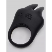 Черное эрекционное виброкольцо Sensation Rechargeable Vibrating Rabbit Love Ring - Fifty Shades of Grey - в Грозном купить с доставкой