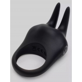 Черное эрекционное виброкольцо Sensation Rechargeable Vibrating Rabbit Love Ring - Fifty Shades of Grey - в Грозном купить с доставкой