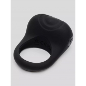 Черное эрекционное виброкольцо Sensation Rechargeable Vibrating Love Ring - Fifty Shades of Grey - в Грозном купить с доставкой