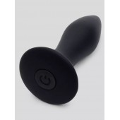 Черная анальная вибропробка Sensation Rechargeable Vibrating Butt Plug - 8,9 см. - Fifty Shades of Grey