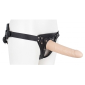 Пустотелый страпон Harness CLASSIC с бандажом - 19,5 см. - LOVETOY (А-Полимер) - купить с доставкой в Грозном