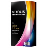 Цветные ароматизированные презервативы VITALIS PREMIUM color   flavor - 12 шт. - Vitalis - купить с доставкой в Грозном