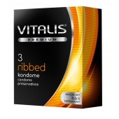 Ребристые презервативы VITALIS PREMIUM ribbed - 3 шт. - Vitalis - купить с доставкой в Грозном