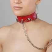 Красный ошейник из натуральной кожи - Sitabella - купить с доставкой в Грозном