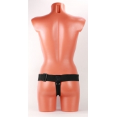 Чёрные кожаные трусики для больших насадок - БДСМ Арсенал - купить с доставкой в Грозном