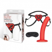 Красный поясной фаллоимитатор Red Heart Strap on Harness   5in Dildo Set - 12,25 см. - Lux Fetish - купить с доставкой в Грозном