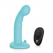 Голубая изогнутая насадка 6in Remote Control Ripple P-Spot G-Spot на черных трусиках - 16 см. - Pegasus - купить с доставкой в Грозном